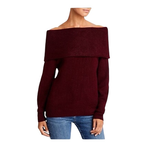 NWT BeachLunchLounge Womens Marilyn‎ Priscilla Sweater Rib-Knit Merlot Size XS - Picture 1 of 11